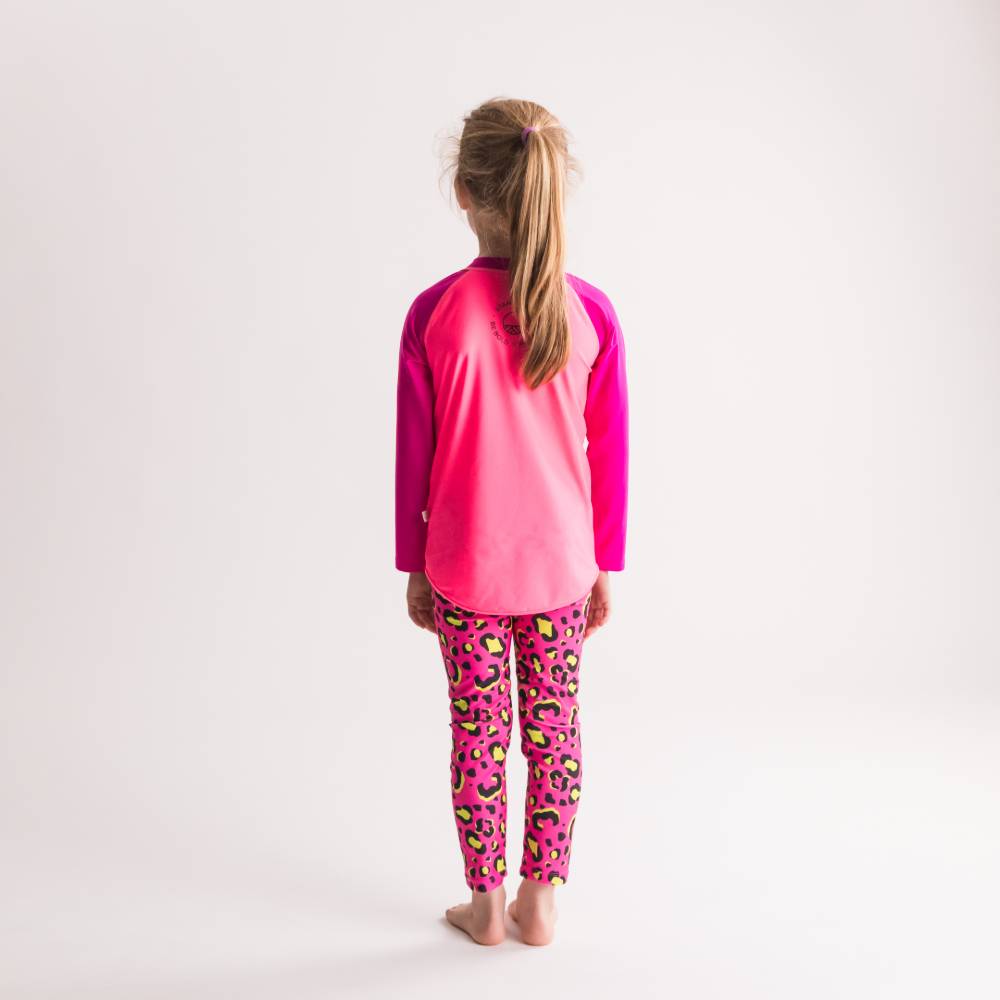 Neon Swim Zip Rash Vest - Neon Pink