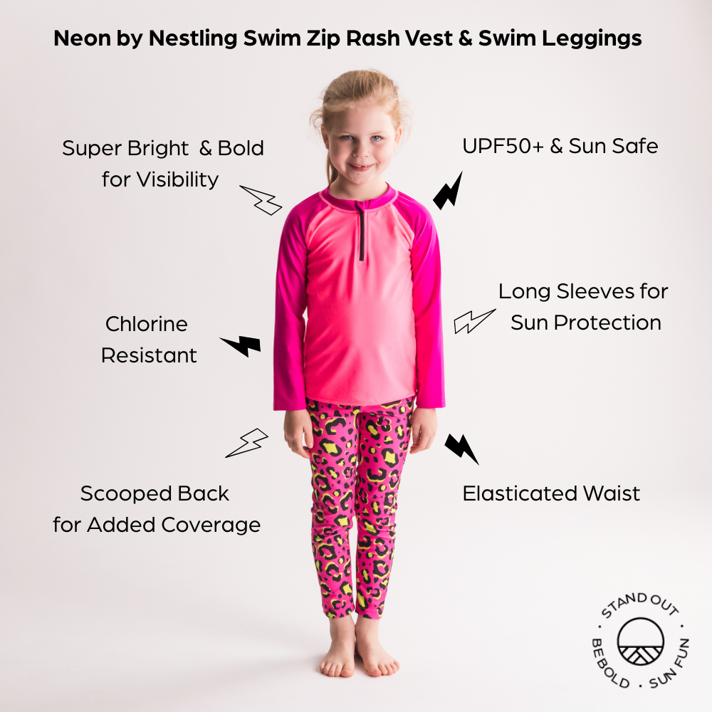 Neon Swim Leggings - Neon Purple