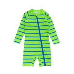 AquaLuxe Shortie Swimsuit - Neon Green Stripe