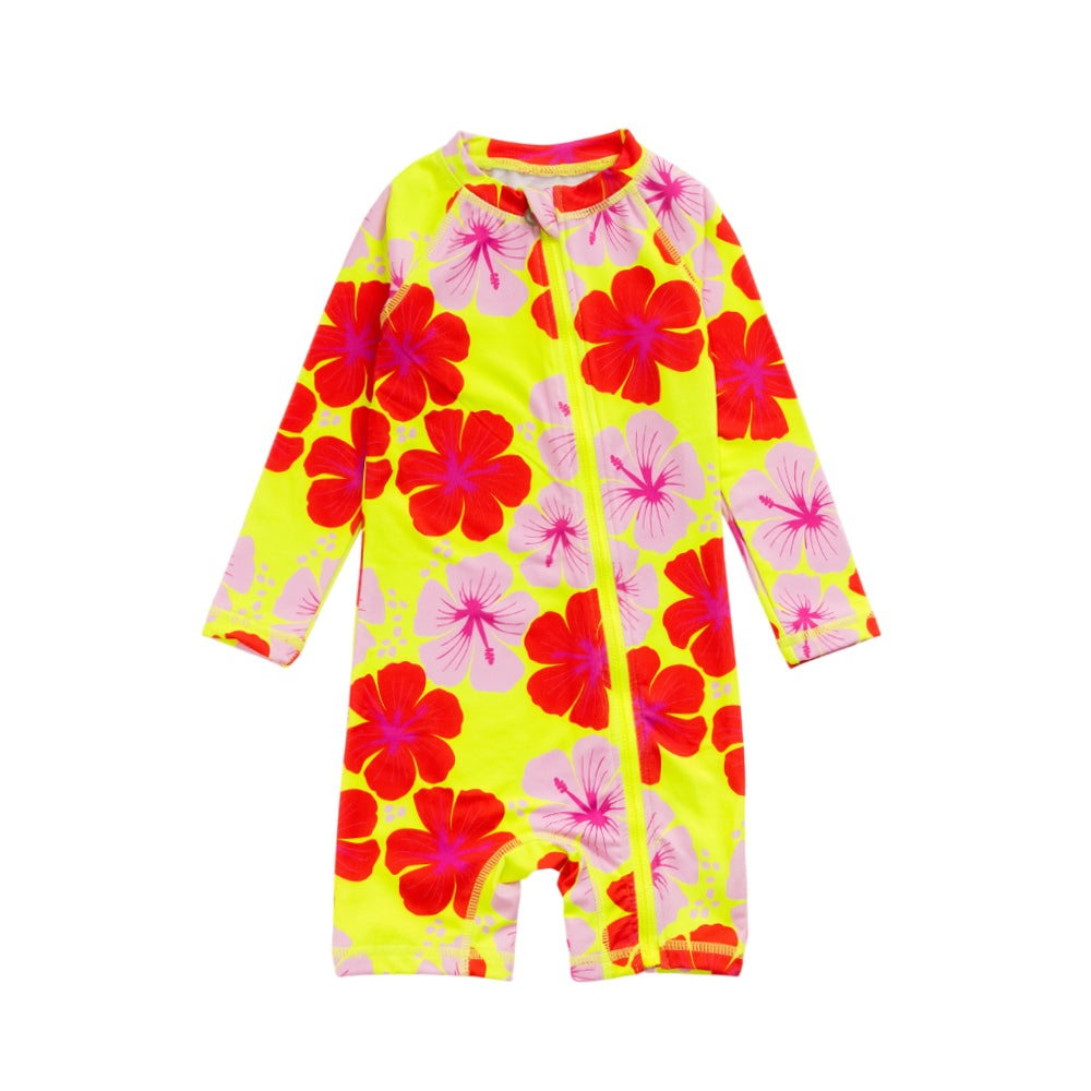 AquaLuxe Shortie Swimsuit - Hibiscus
