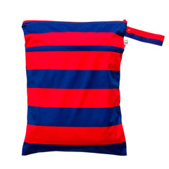 Double Pocket Wet Bag - Red Royal Stripe