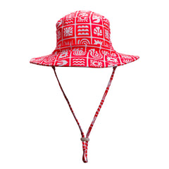 Swim Bucket Hat - Red Retro Surf