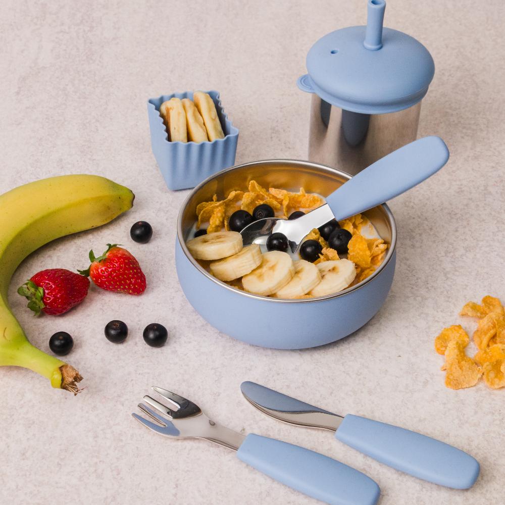 Toddler Cutlery 3pk - Dusty Blue