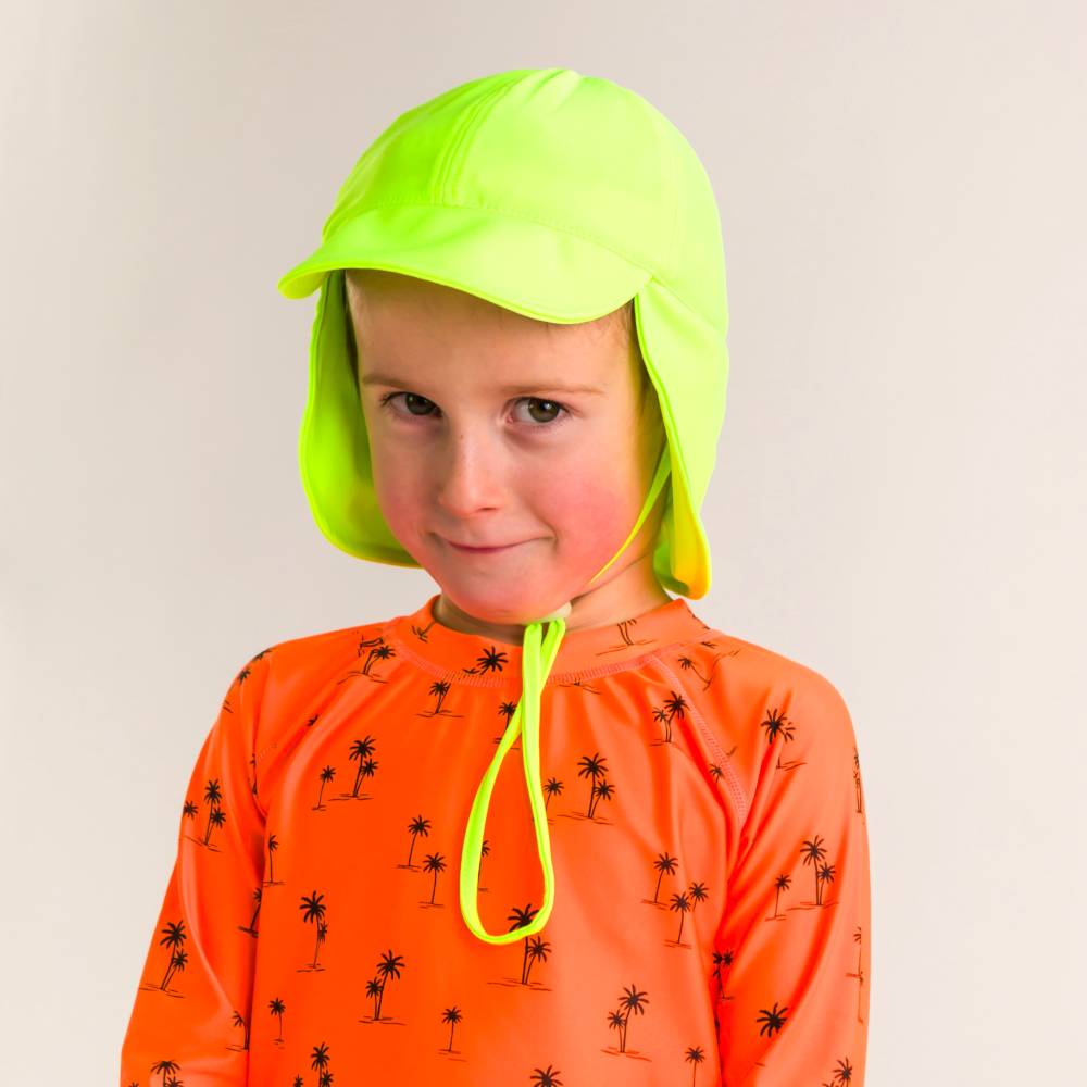 Neon Swim Legionnaire Sun Hat - Neon Green