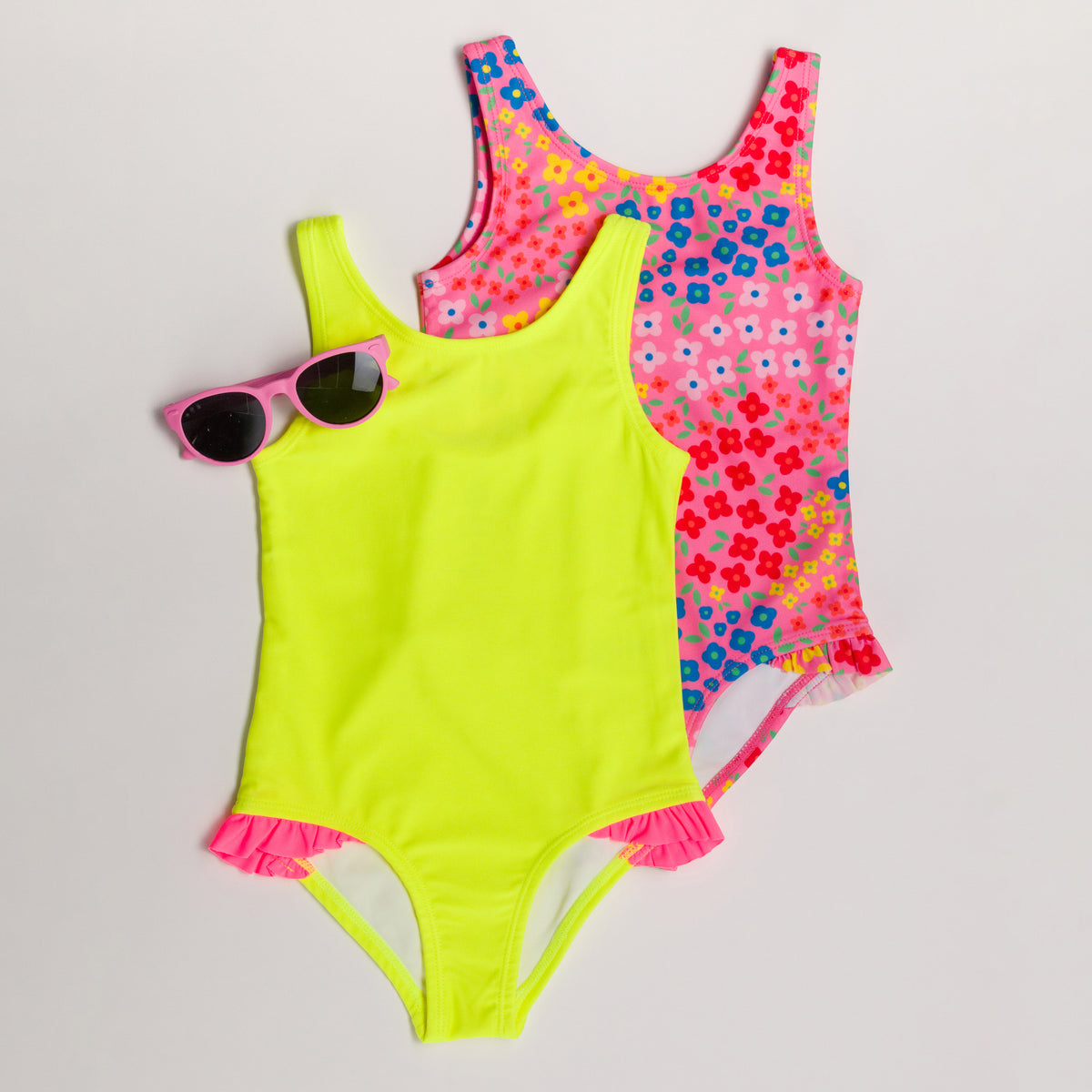 Neon Girls Swimsuit - Neon Yellow