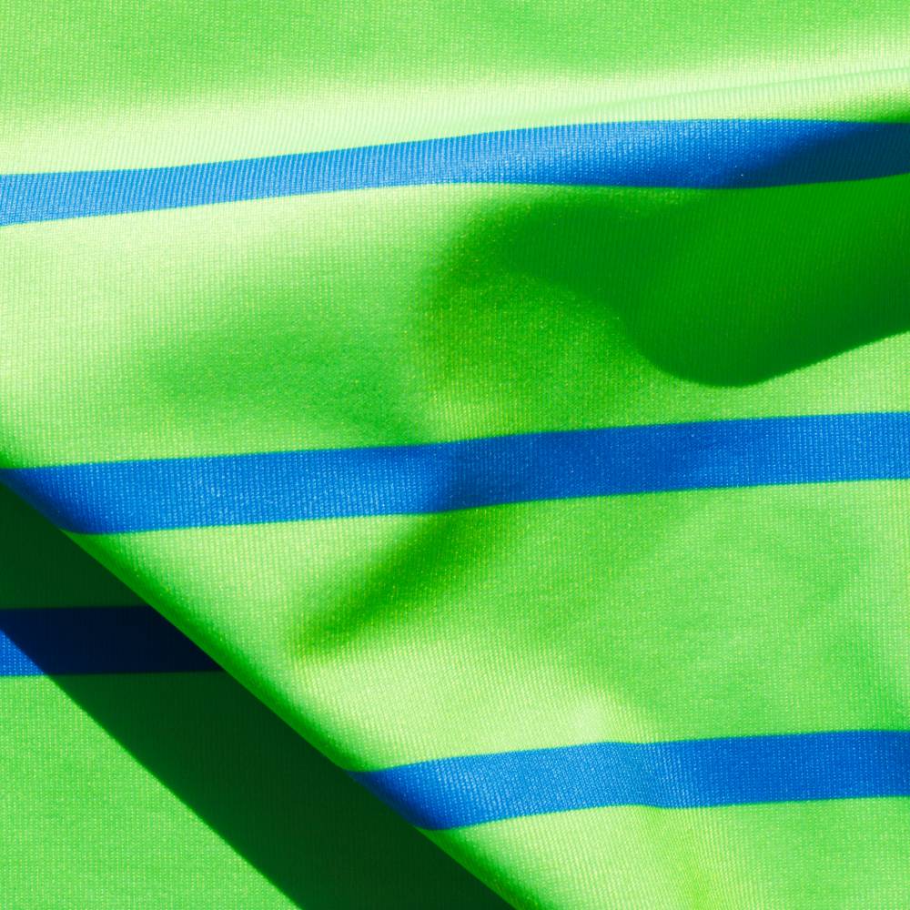 AquaLuxe Shortie Swimsuit - Neon Green Stripe