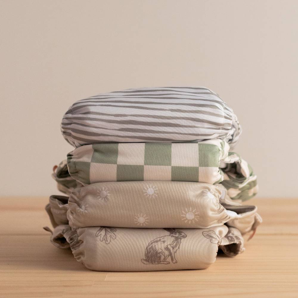 Straight Up Reusable Nappy Pants - Oatmeal Rabbit