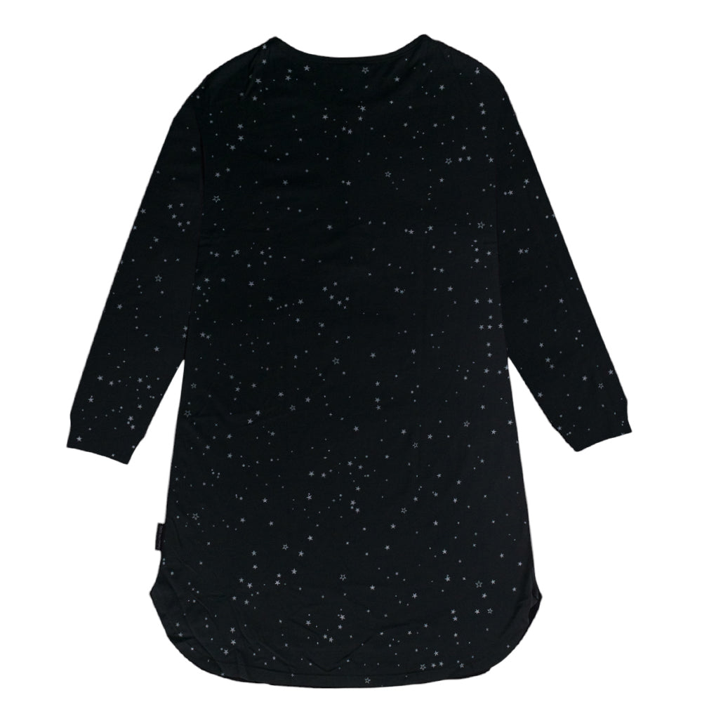 Relax! Henley Long Sleeve Nightie - Night Stars