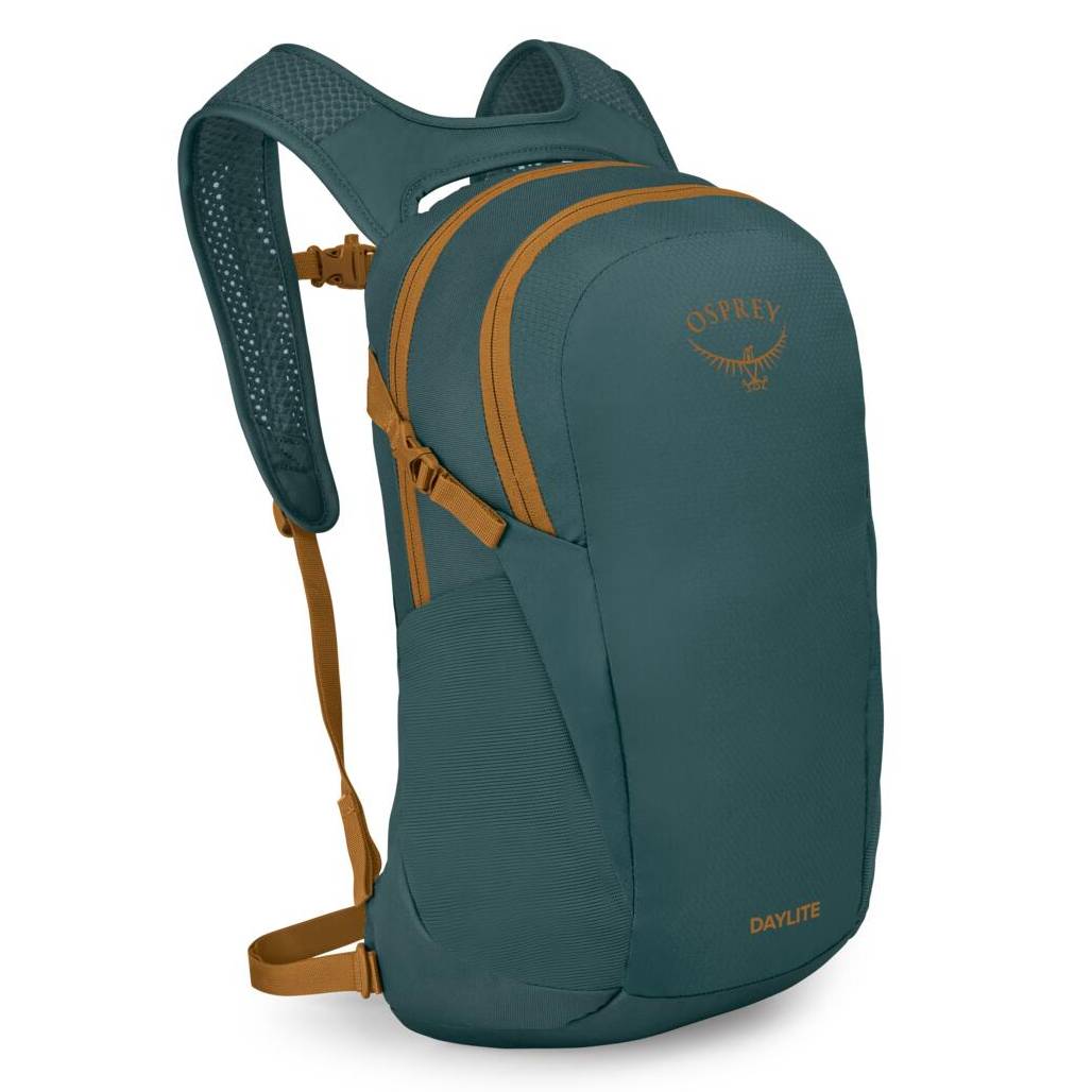 A blue backpack on a white background. 