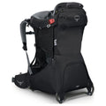 A black hiking carrier on a white background.