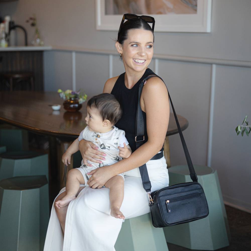 Harper Cross Body Bag - Black Pebble