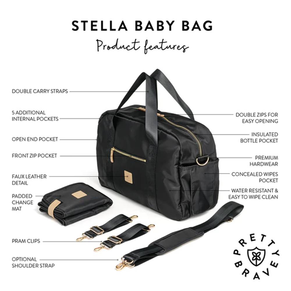 Stella Baby Bag - Black Pebble