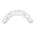Purflo pregnancy and nursing pillow with green leaf pattern on a white background