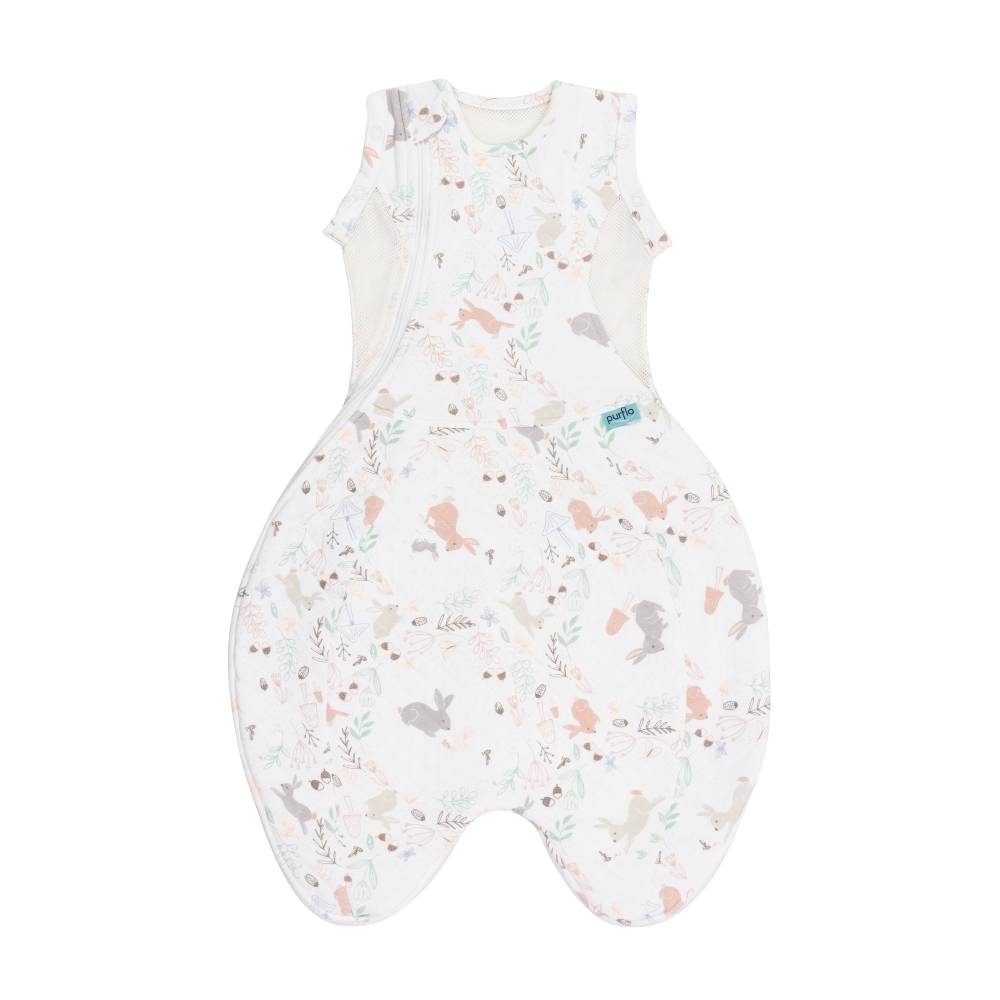 quilted baby swaddle with animal pattern on a white background