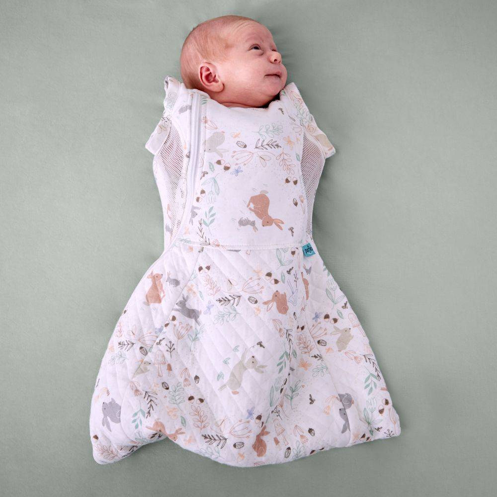 2.5 tog Swaddle to Sleep Bag - All Seasons - Storybook Nutmeg