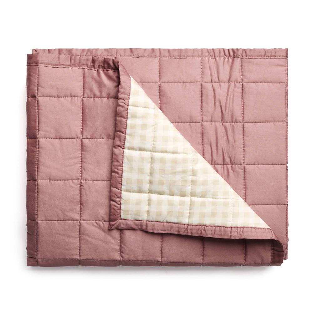 Quilted Coverlet Blanket - Rosy Gingham