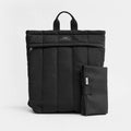 Black Nappy Bag with a changemat on a white background