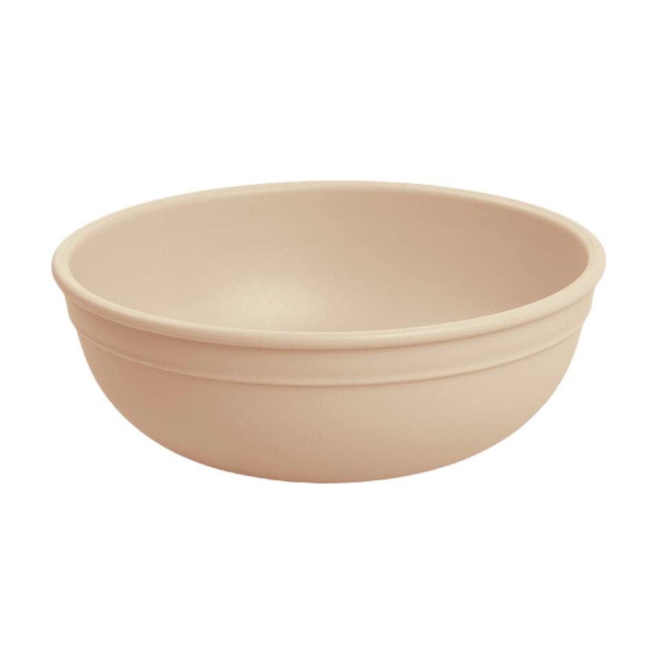 A Large Re-Play Bowl - Beige - on a white background