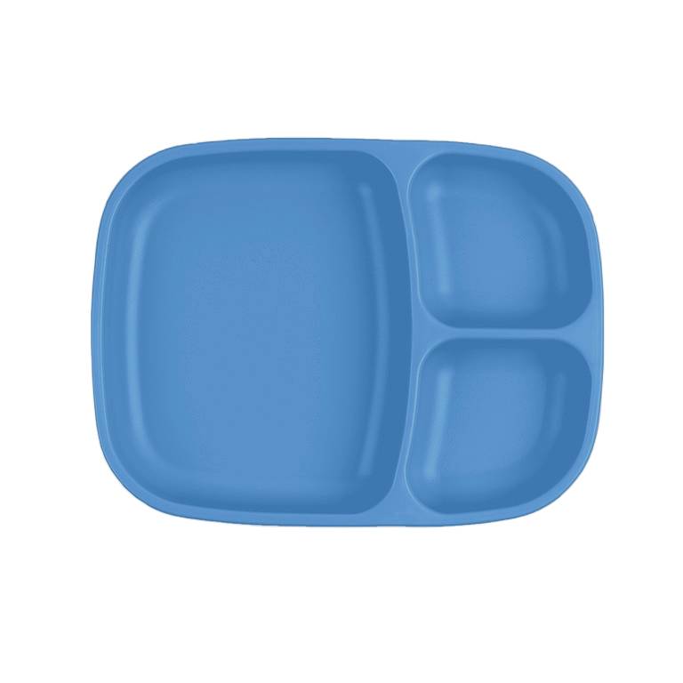 A Re-Play Divided Tray - Denim on a white background