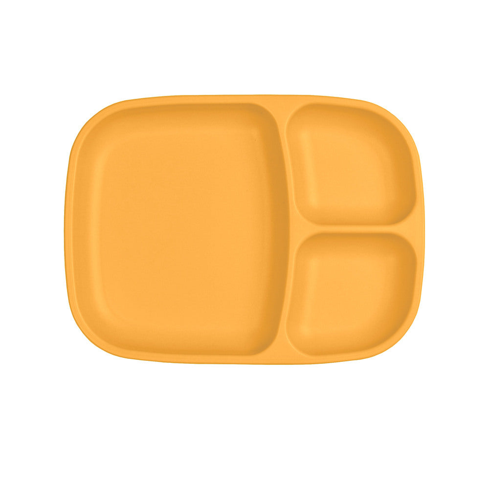 A Re-Play Divided Tray - Sunny Yellow on a white background