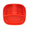 A Re-Play Divided Plate - Red on a white background