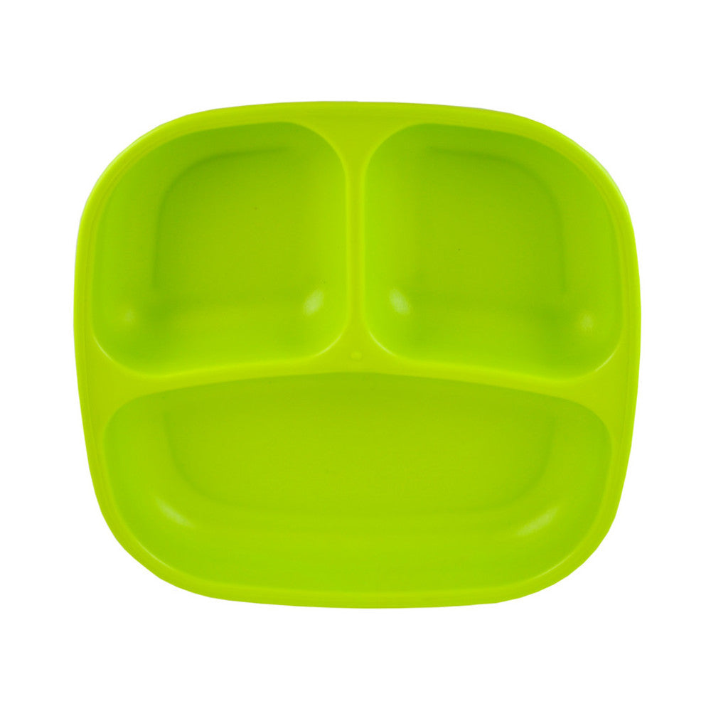 A Re-Play Divided Plate - Lime on a white background