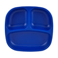 A Re-Play Divided Plate - Navy Blue on a white background