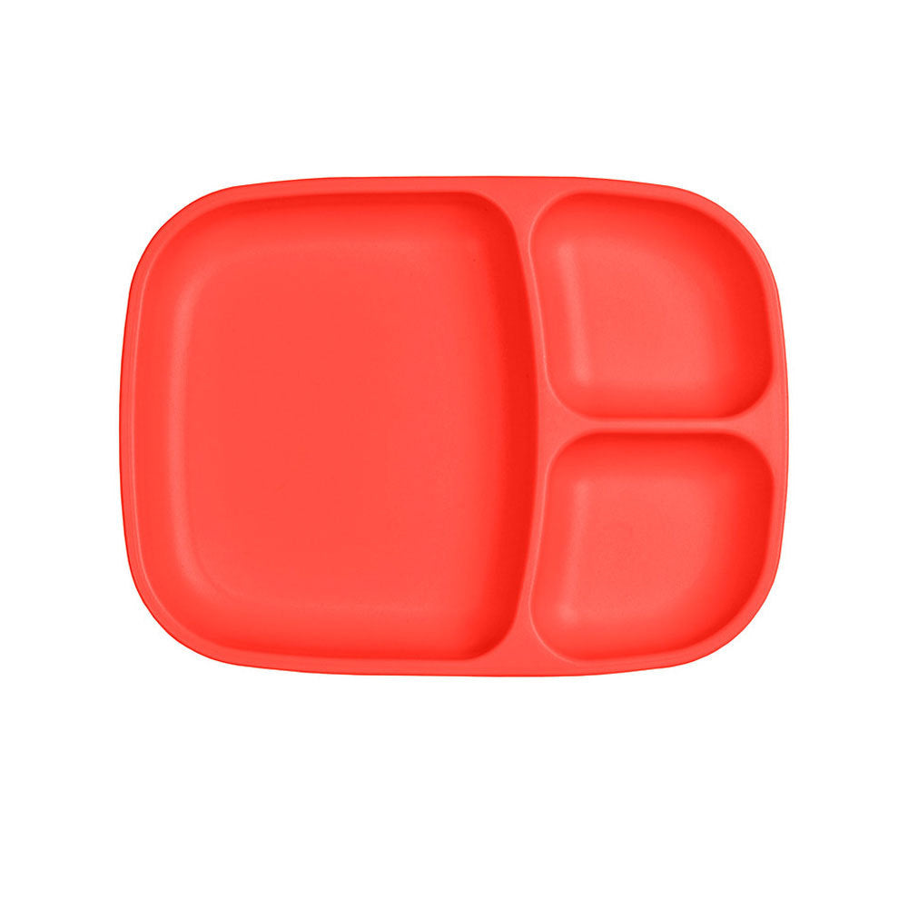 A Re-Play Divided Tray - Red on a white background