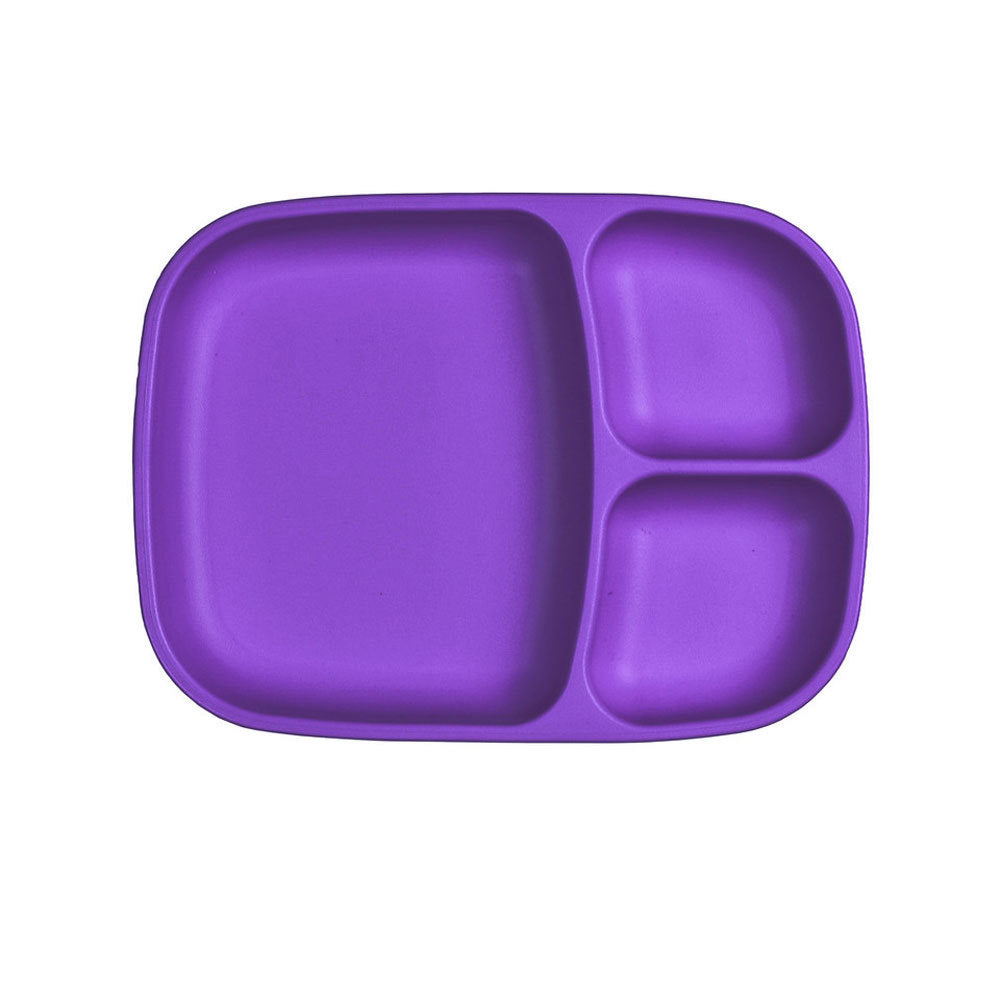 A Re-Play Divided Tray - Amethyst (Dark Purple) on a white background