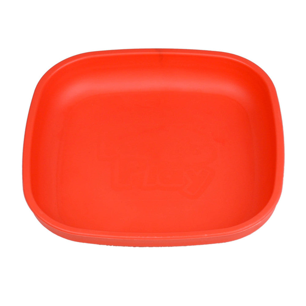 A Small Re-Play Flat Plate - Red on a white background