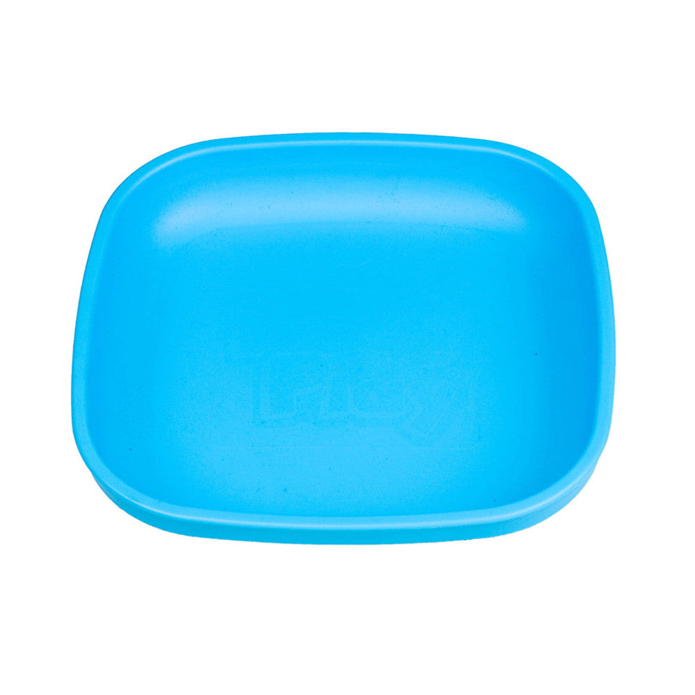 A Large Re-Play Flat Plate - Sky Blue on a white background