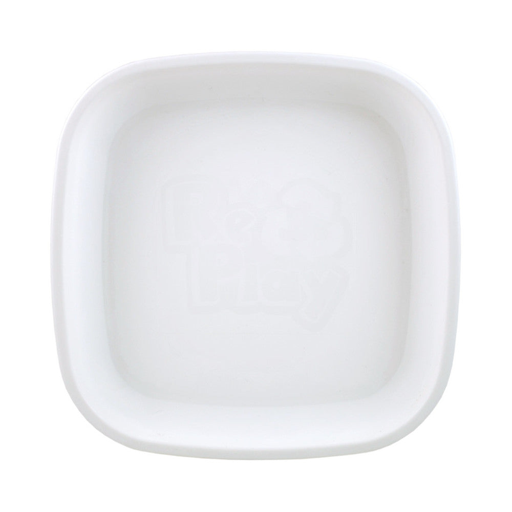 A Large Re-Play Flat Plate - White on a white background