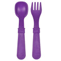 A Re-Play Fork and Spoon - Amethyst (Dark Purple) on a white background