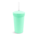 A Mint Re-Play Straw Cup with Silicone Straw - Mint on a white background