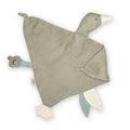 Green Saga Copenhagen goose comforter against white background.