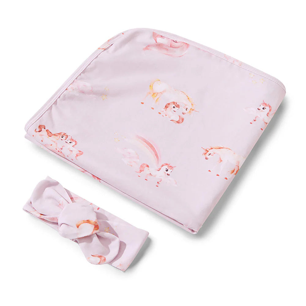 Jersey Wrap & Topknot - Unicorn