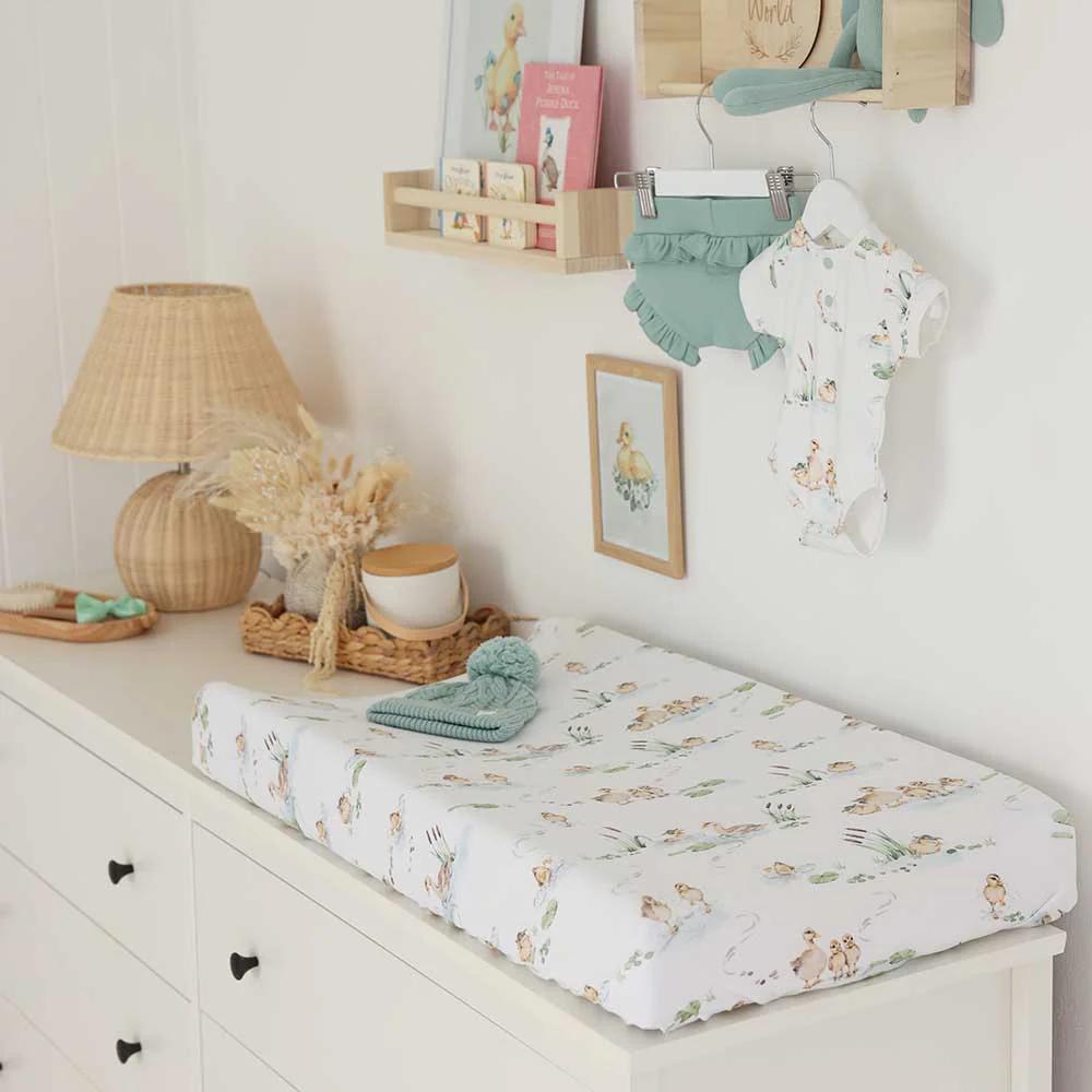 Bassinet Sheet / Change Pad Cover - Duck Pond