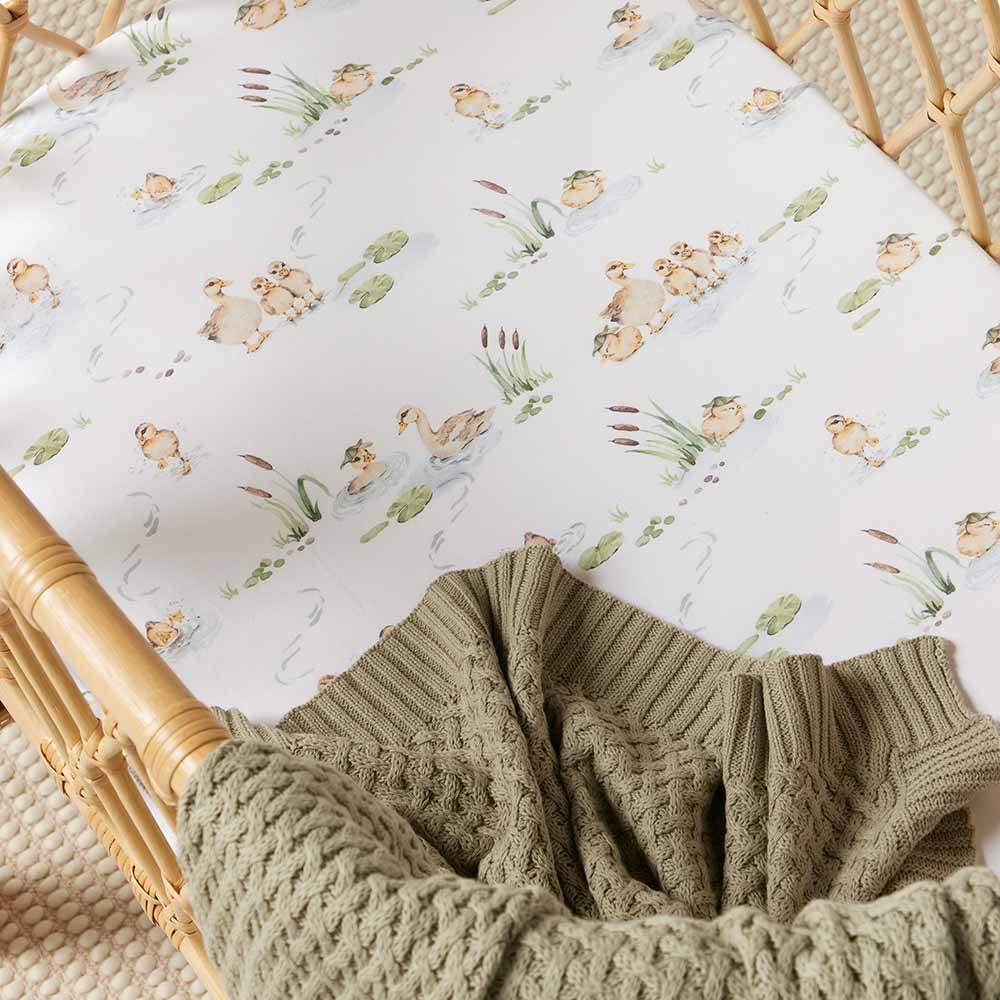 Bassinet Sheet / Change Pad Cover - Duck Pond