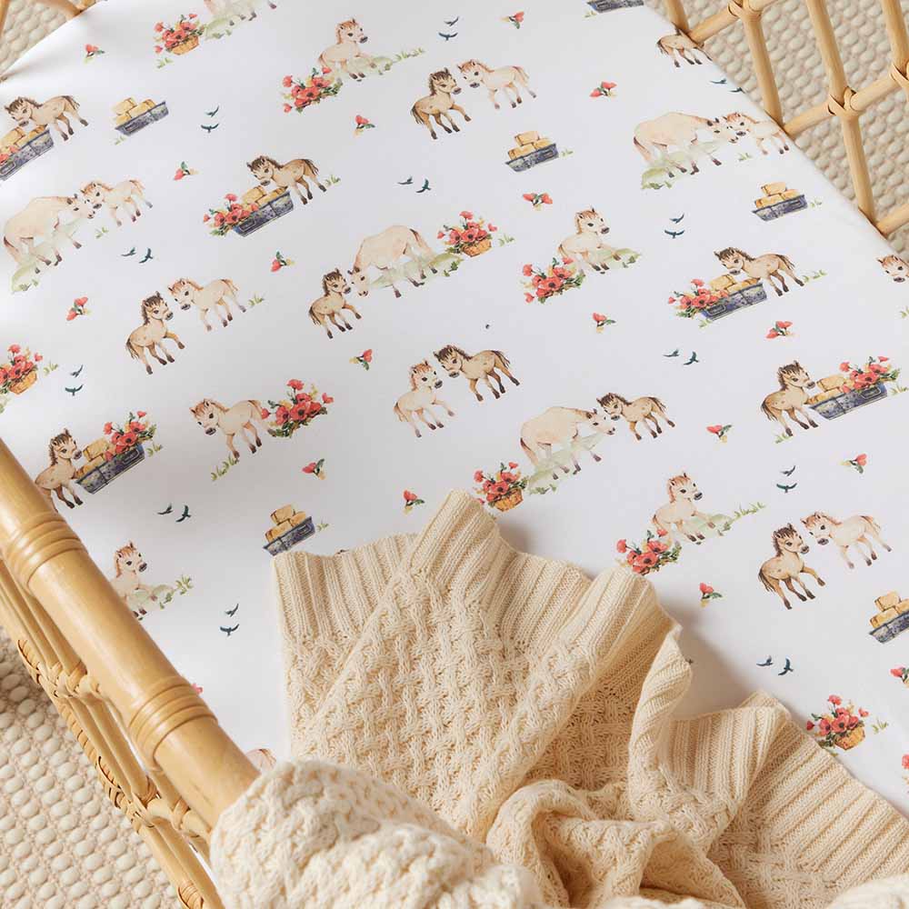 Bassinet Sheet / Change Pad Cover - Pony Pals