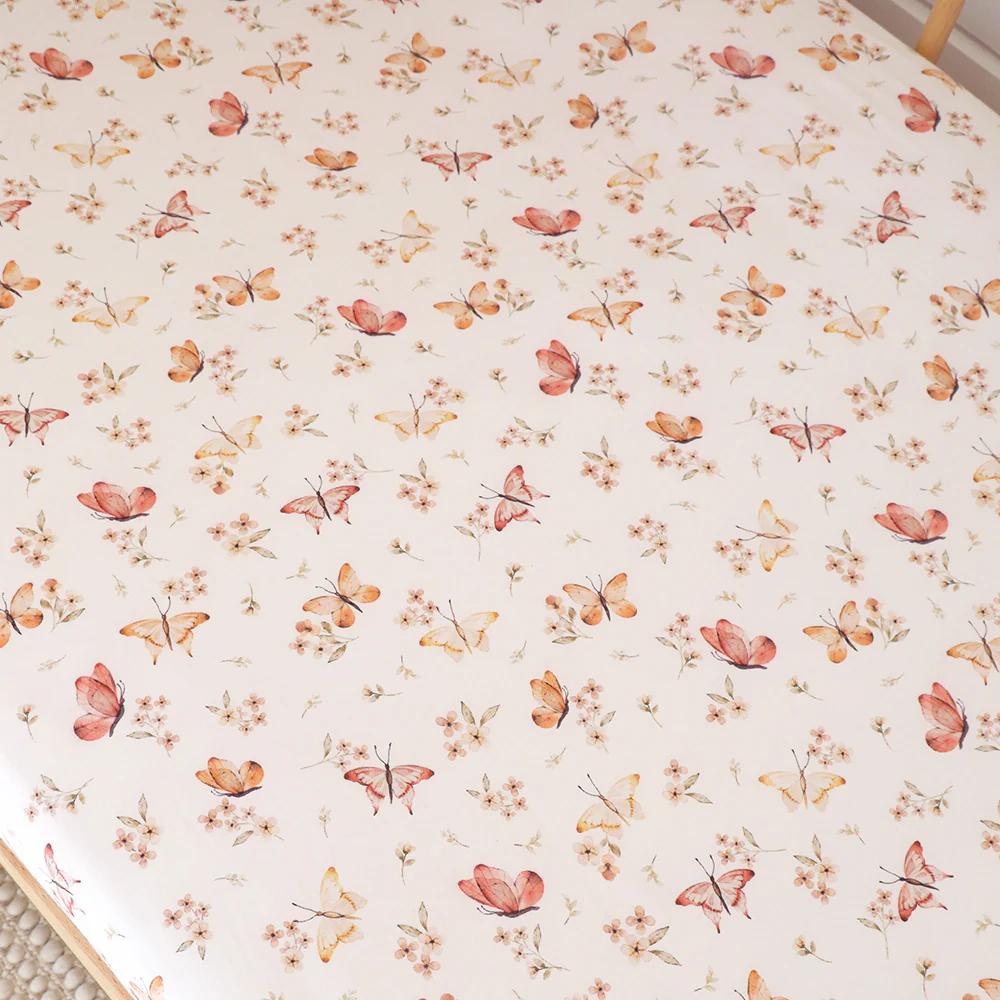 Fitted Cot Sheet - Butterfly