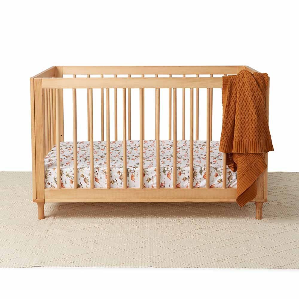 Snuggle Hunny Fitted Cot Sheet - Dino