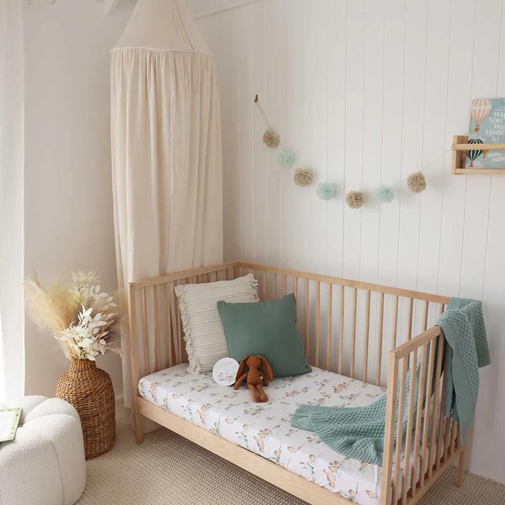 Fitted Cot Sheet - Duck Pond