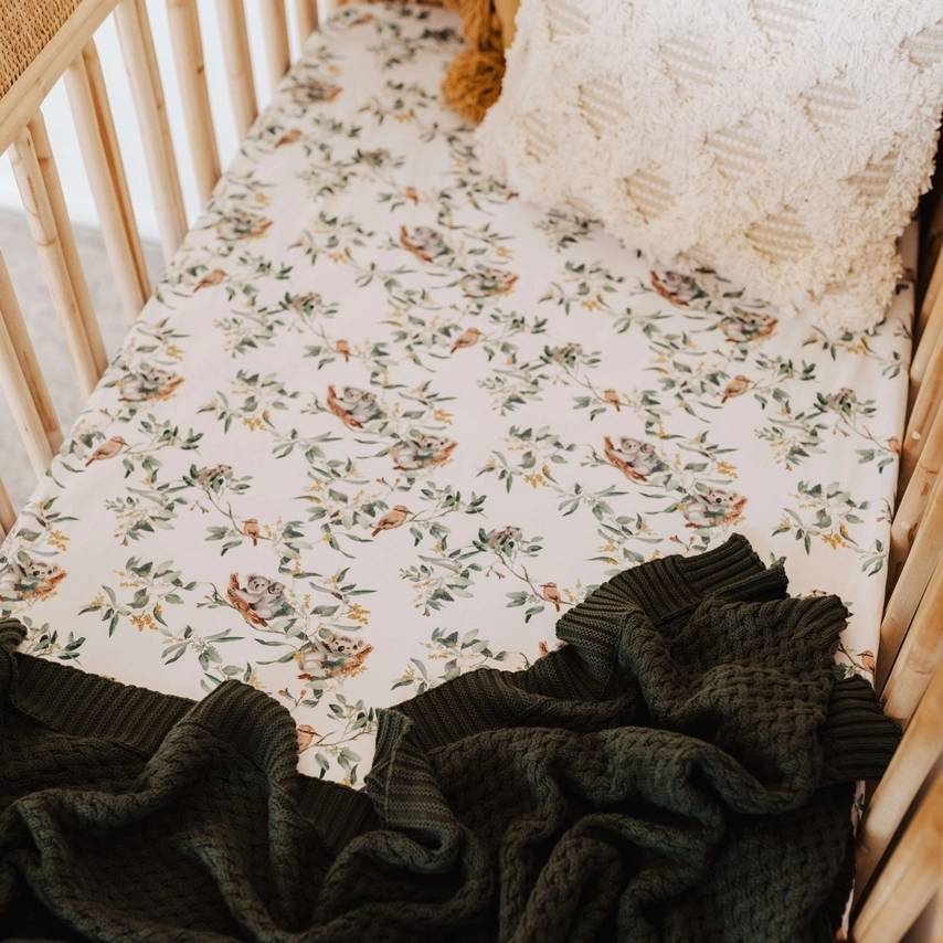 Fitted Cot Sheet - Eucalypt