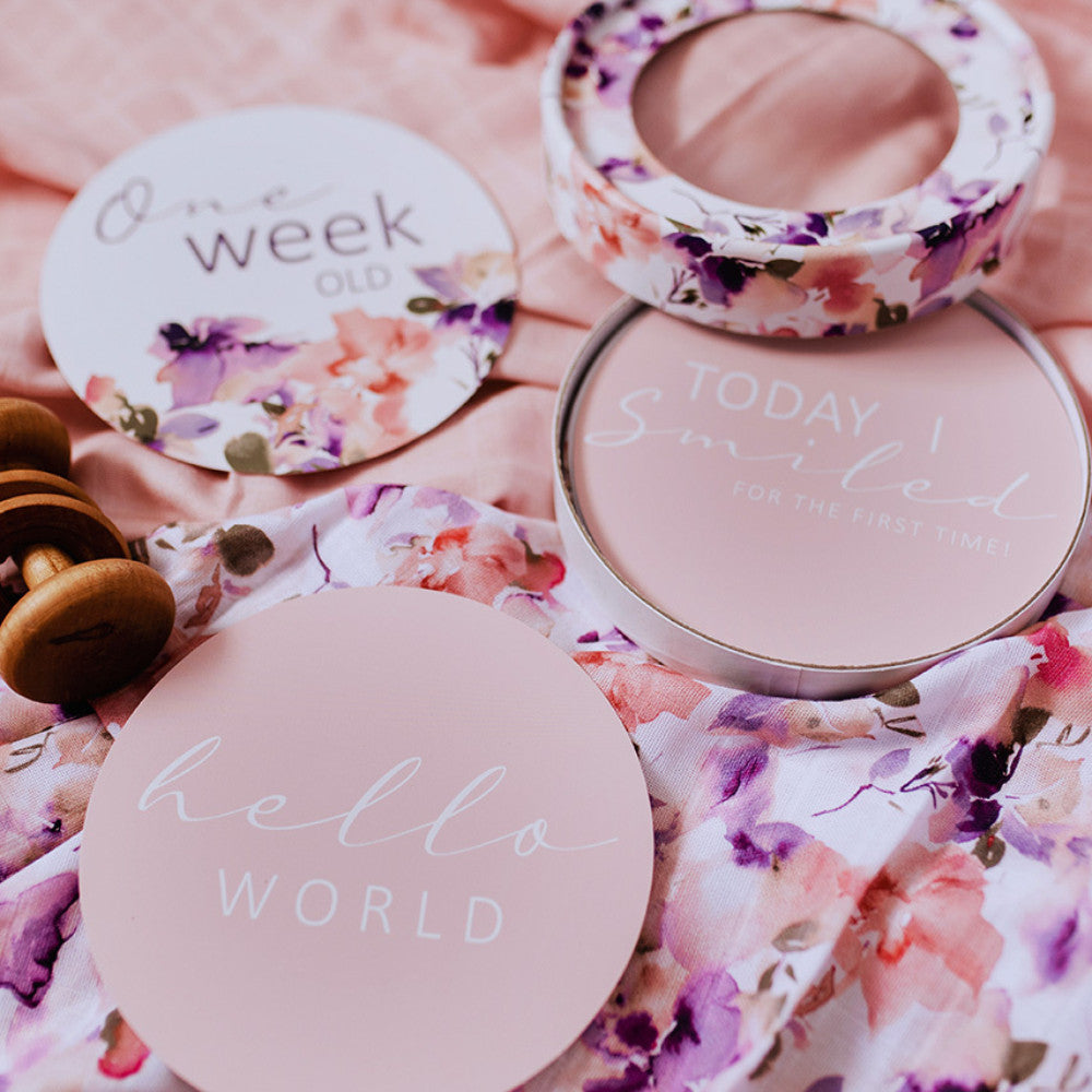 Reversible Milestone Cards - Blushing Beauty & Musk Pink