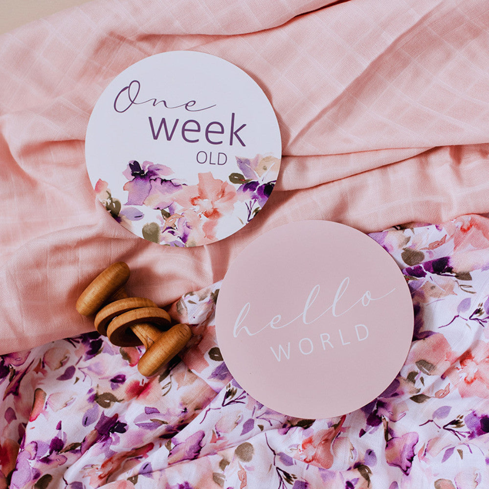Reversible Milestone Cards - Blushing Beauty & Musk Pink