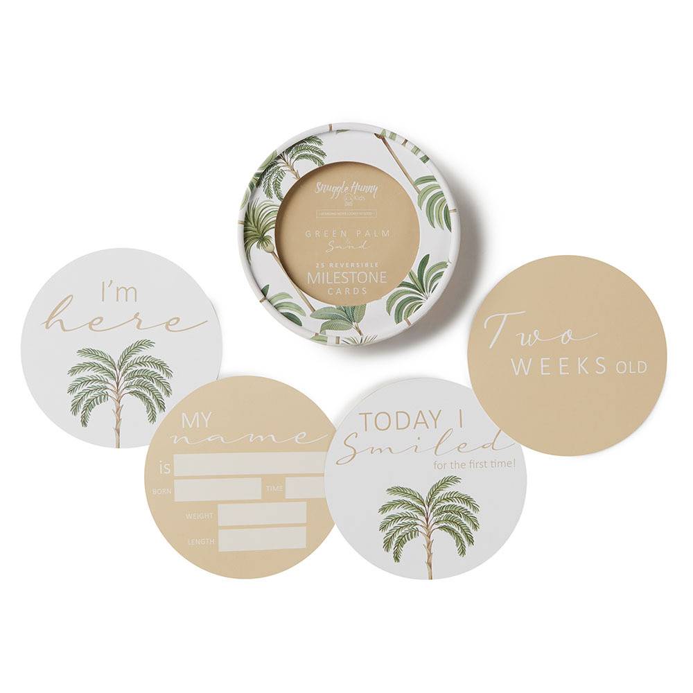 Reversible Milestone Cards - Green Palm & Sand