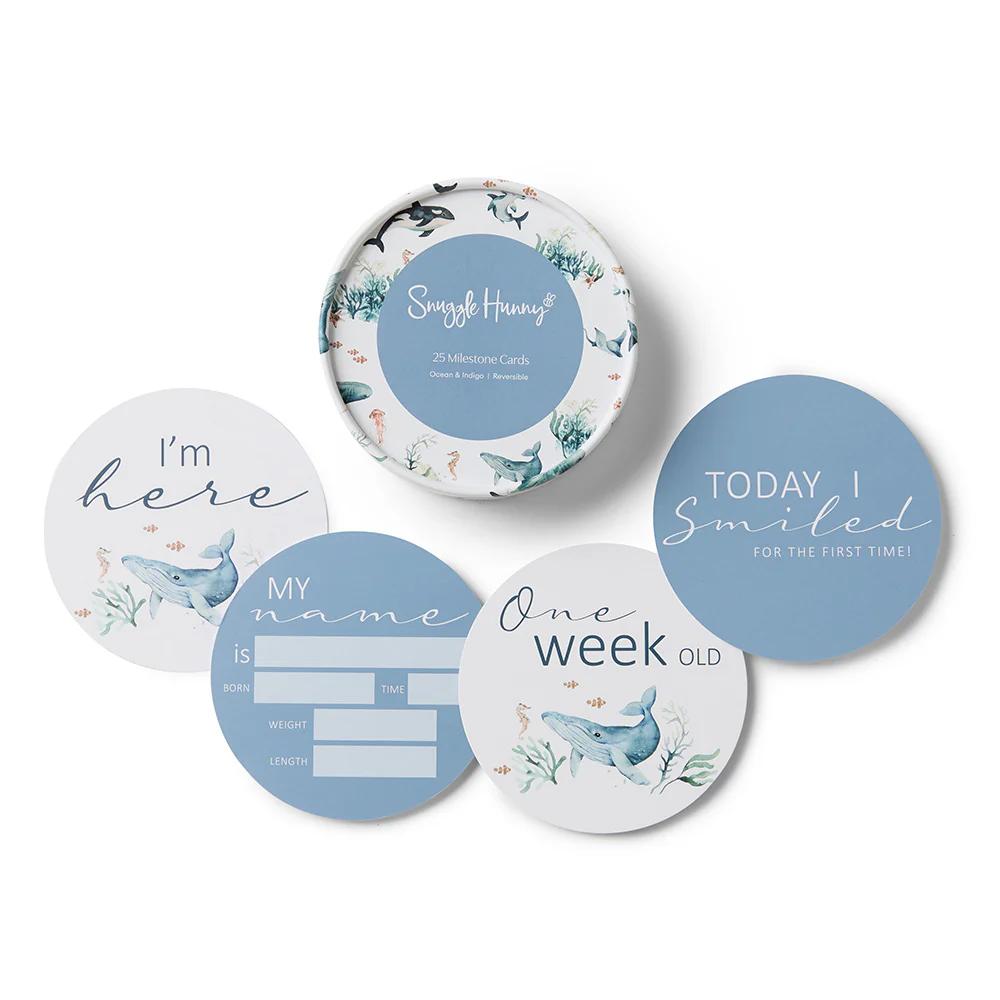 Reversible Milestone Cards - Ocean & Indigo