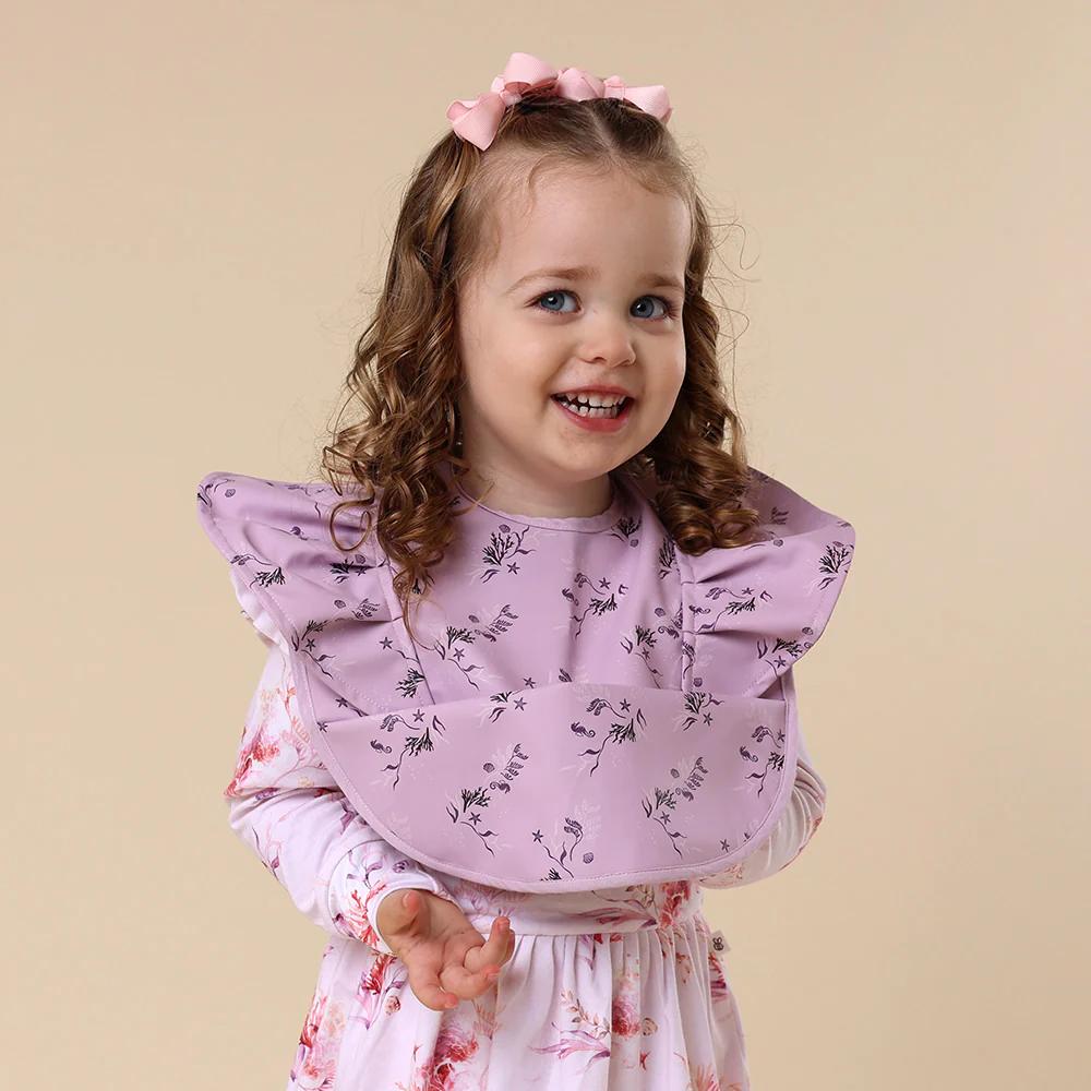 Snuggle Bib with Frill - Coral