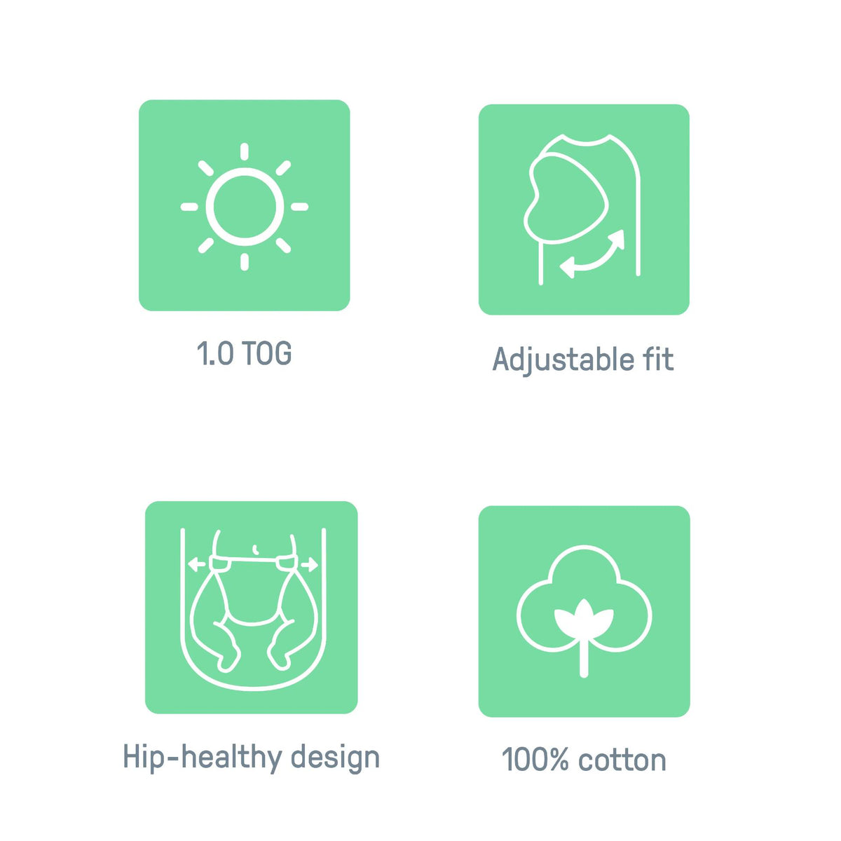 1.0 tog Cotton Swaddle 2pk - Sunset Space