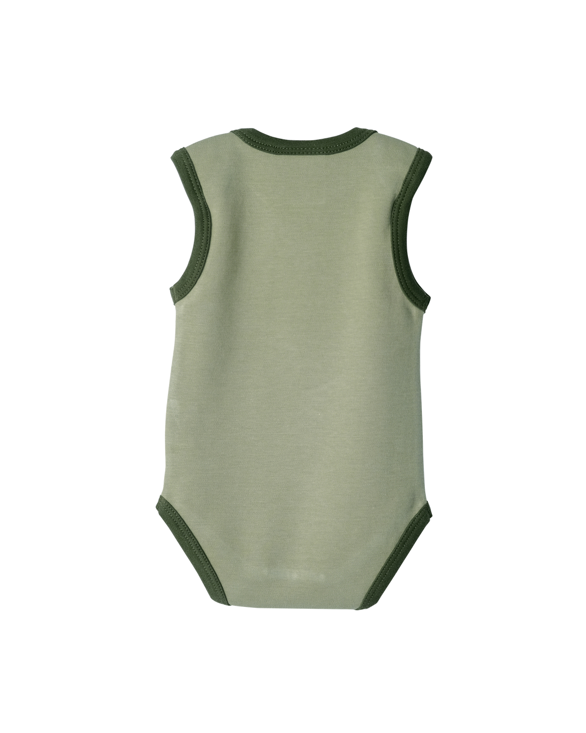 Cotton Singlet Bodysuit - Sage Contrast